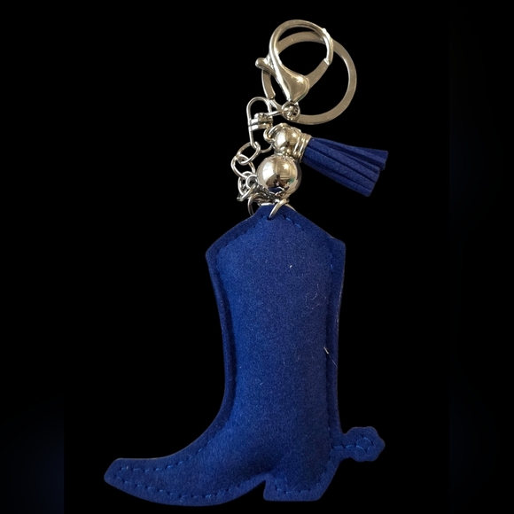 Texas Rhinestone Cowboy Boot Bag Charm / Keychain - Picture 2 of 2